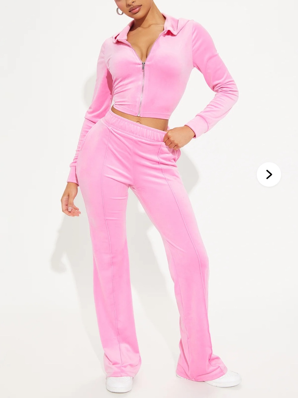 Fashion Nova Pink Velvet Track Pants